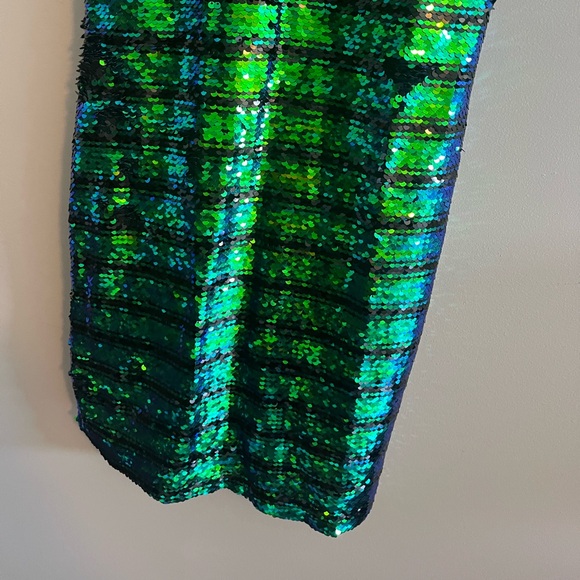 Dear Moon Cap Sleeve Sequin Striped Bodycon Dress Size 1 - Picture 4 of 9